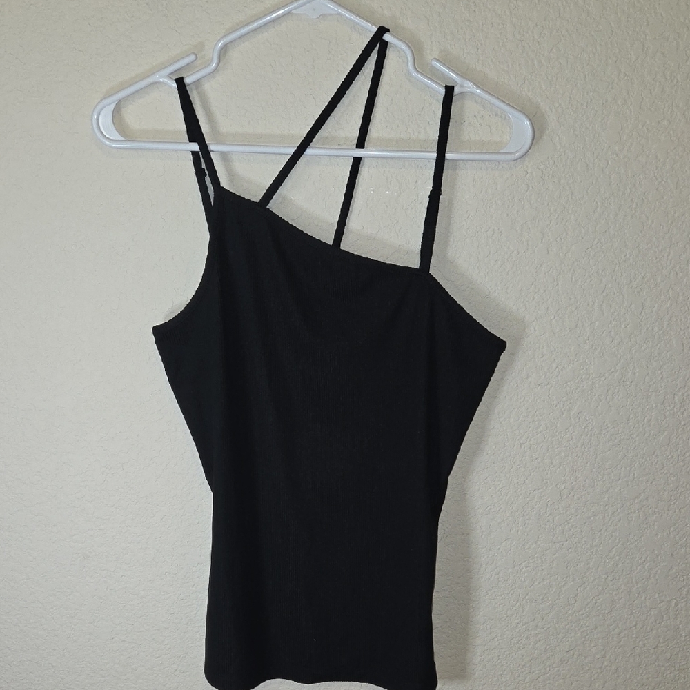 Doe & Rae Black Asymmetrical Camisole